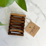 stained wood soap dish